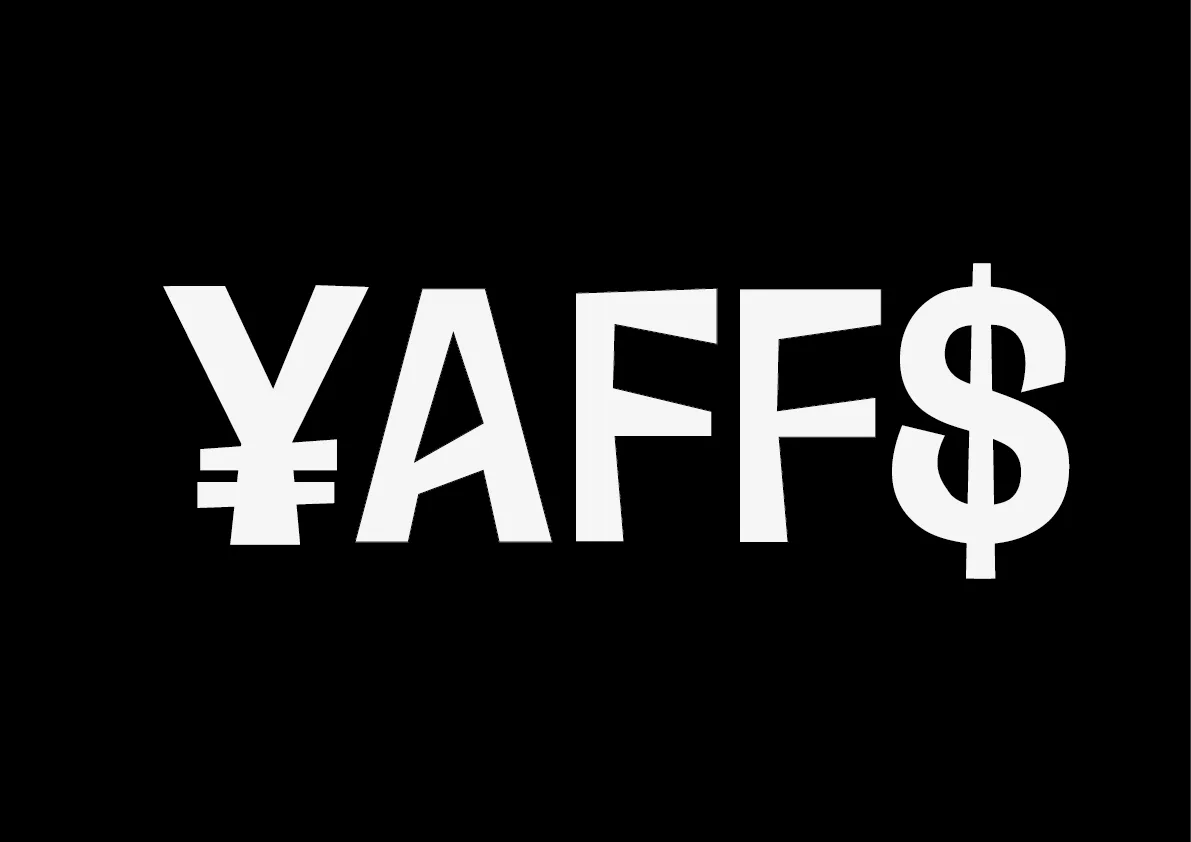 ¥AFF$ logotype, white on black